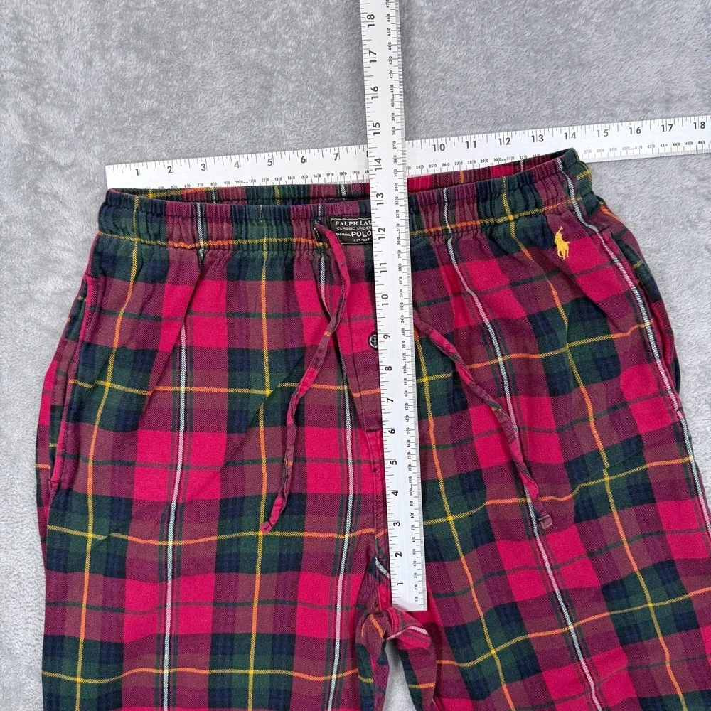 Polo Ralph Lauren Flannel Pajama Pants Men Medium Tartan Plaid Sleep Lounge Pony